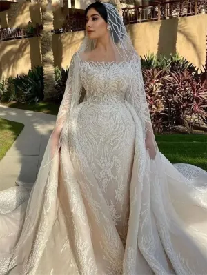 Wedding Gown Beaded Mermaid Bride Dresses For Women