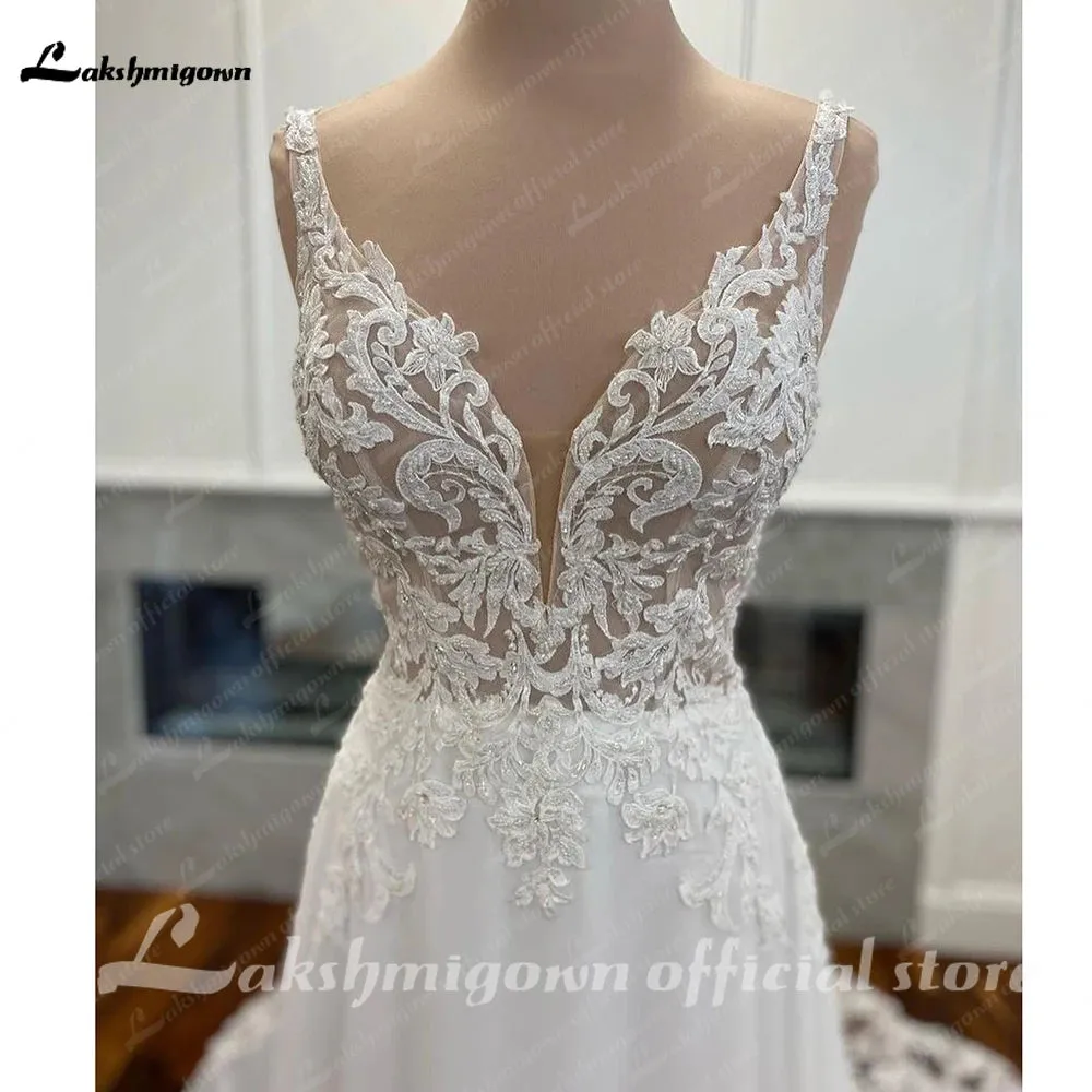 Wedding Gowns Open Back Vintage Bridal Boho Long Wedding Dresses