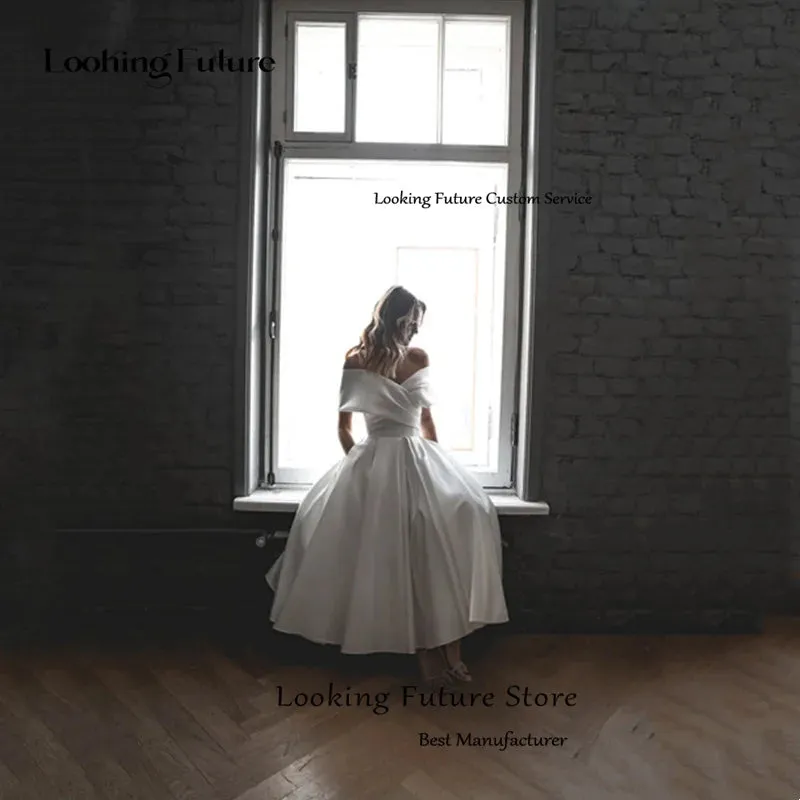 Wedding Guest Dresses: A-Line Wedding Dress Strapless Boho Wedding Gown