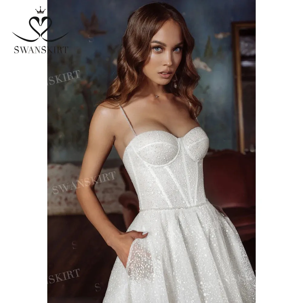 Wedding Guest Dresses: Wedding Dress Crystal Belt With Pockets