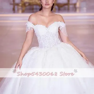 Wedding Guest Dresses: Wedding Dresses Elegant Off Shoulder Tulle Bridal
