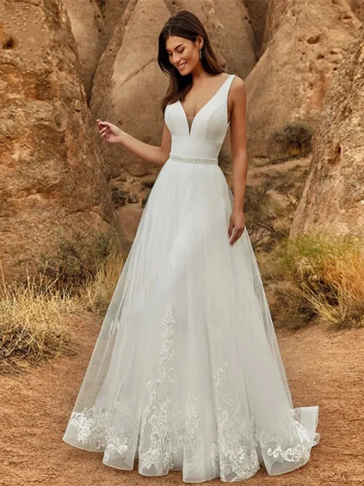 Wedding Jumpsuit With Detachable Skirt Two Pieces Bridal Dresses Pants