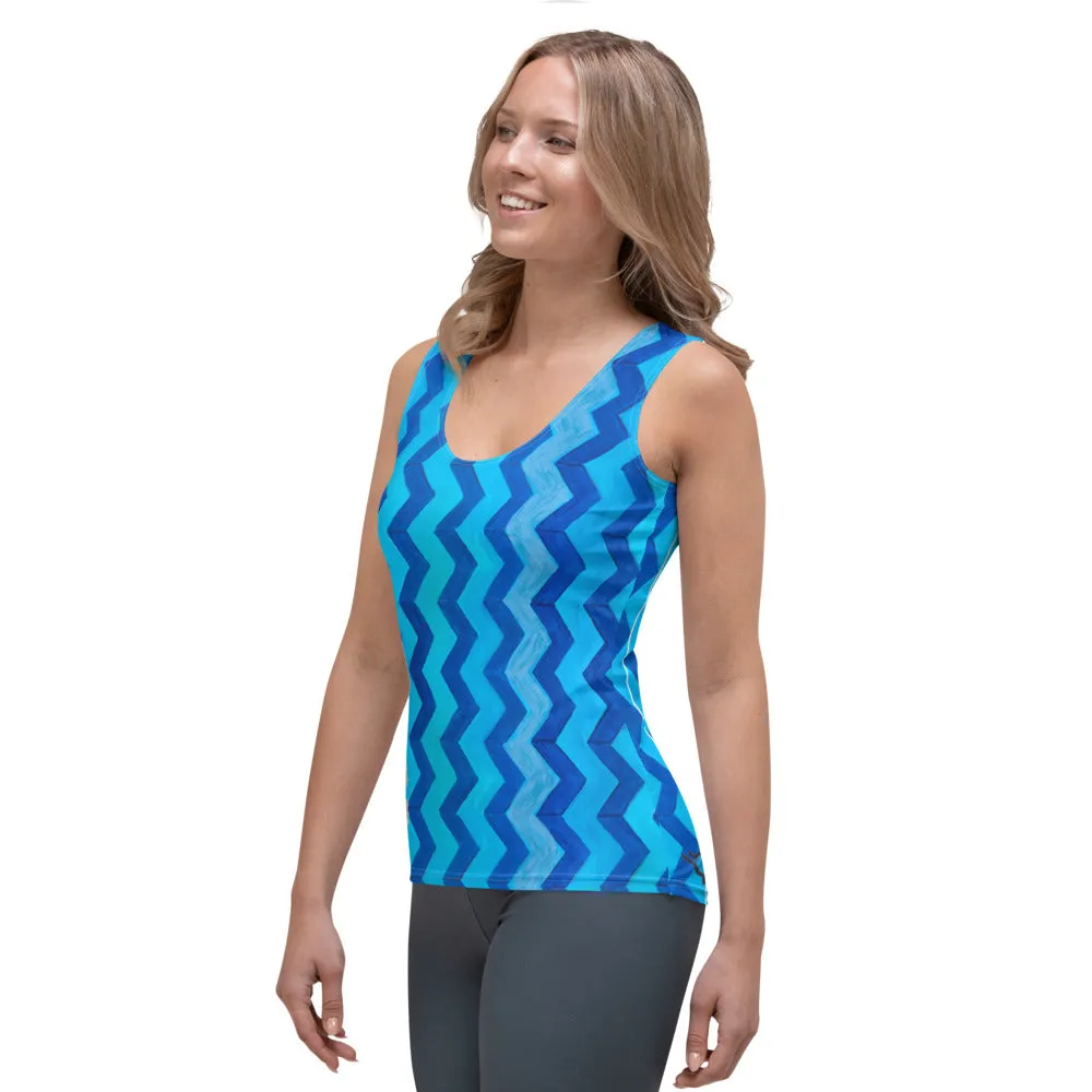 Whimsy FIt "Zig Zag" Tank Top with Pomeranian