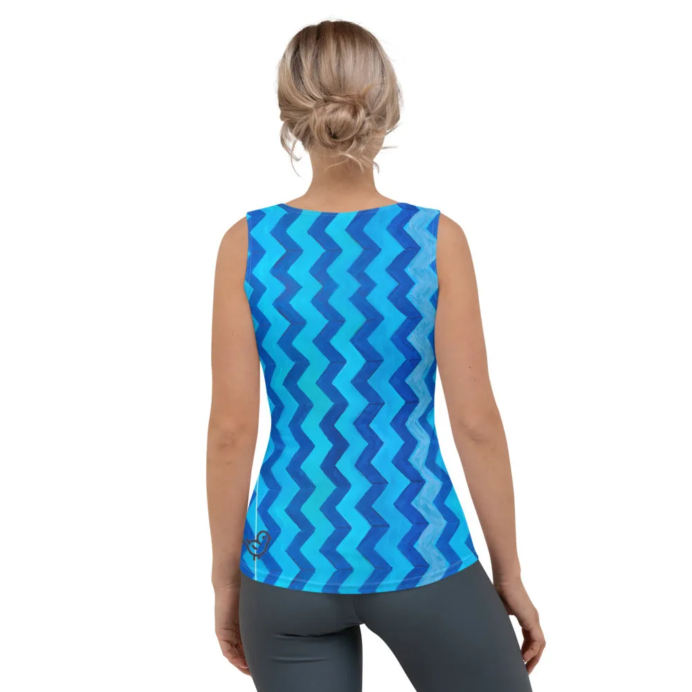 Whimsy FIt "Zig Zag" Tank Top with Pomeranian