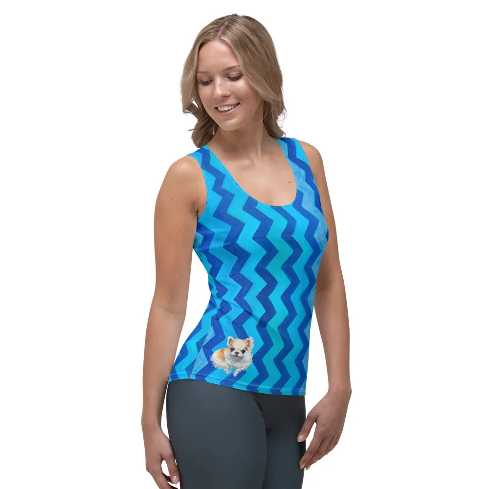 Whimsy FIt "Zig Zag" Tank Top with Pomeranian