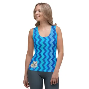 Whimsy FIt "Zig Zag" Tank Top with Pomeranian