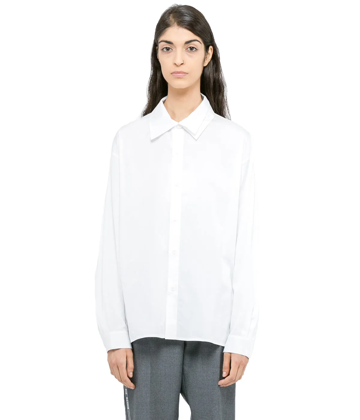 White Double Collar Blouse