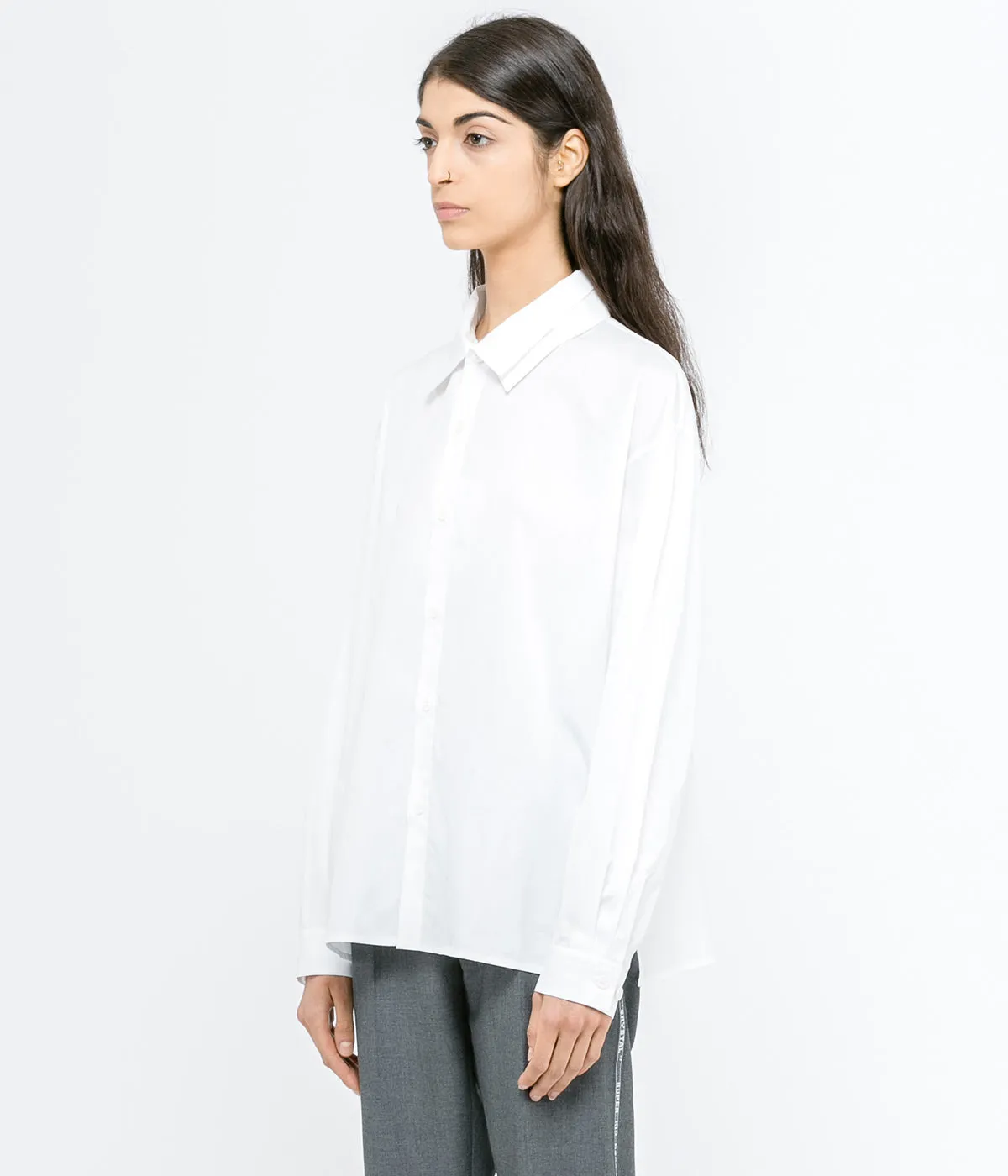 White Double Collar Blouse