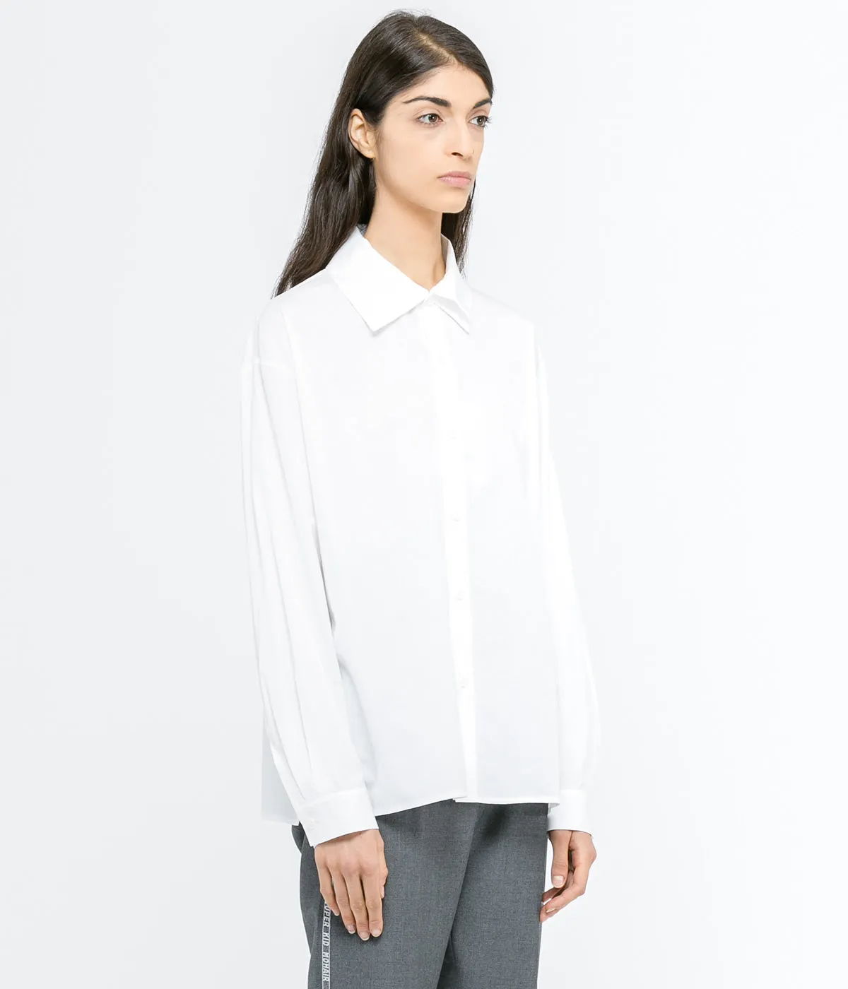 White Double Collar Blouse