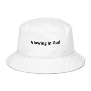 White organic embroidery bucket hat - Glowing in God