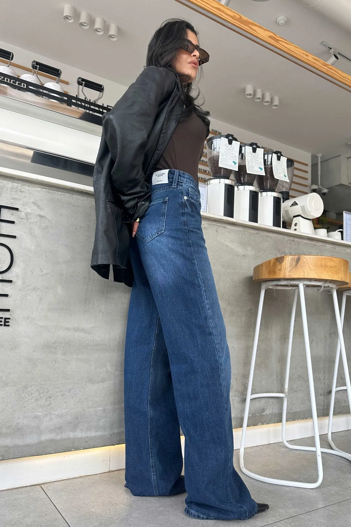 Wide Leg - Classic Navy Blue Jeans.
