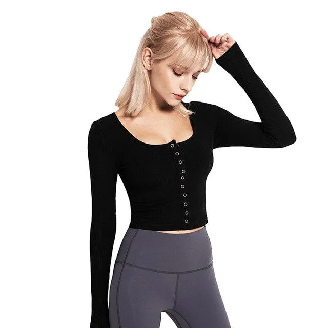 Woman Knit Cropped Tops T-shirts