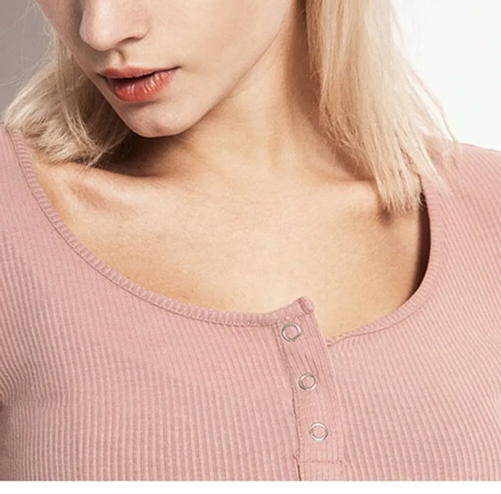 Woman Knit Cropped Tops T-shirts