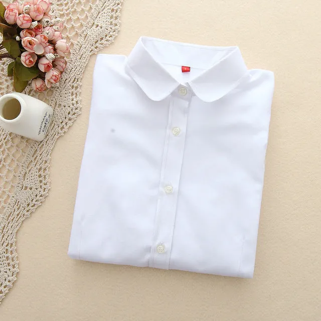Women Blouses 2017 New Arrived EYM Brand Casual Cotton Oxford Long Sleeved Shirt Blusas Plus Size Women Tops Chemise Femme Style