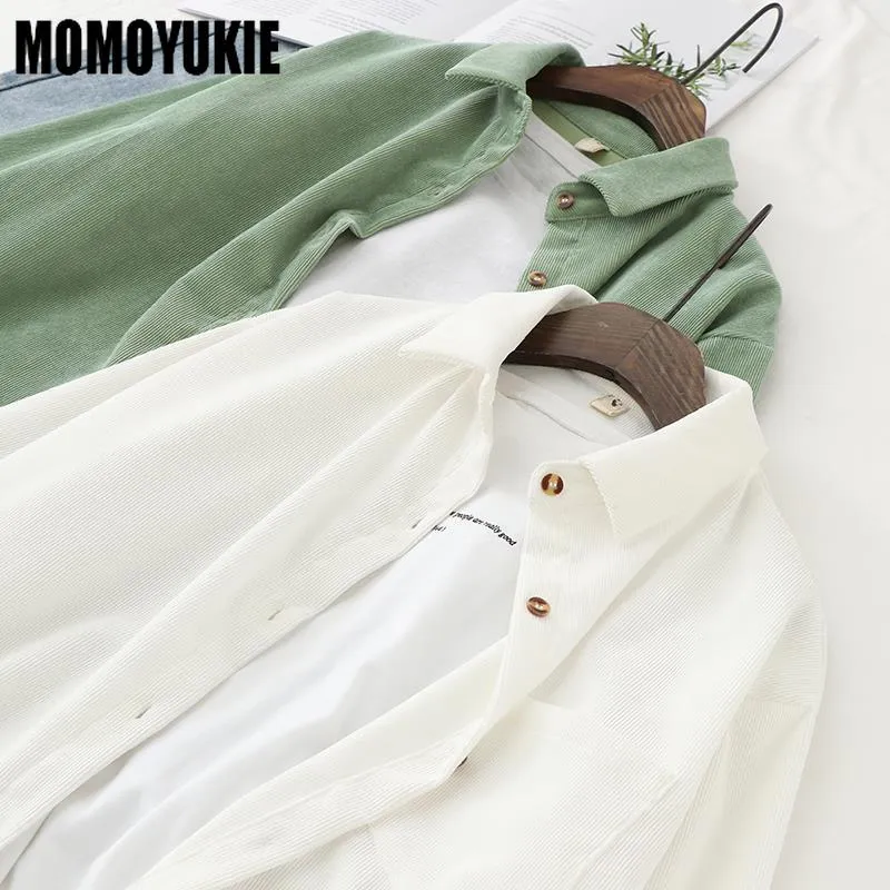 Women Blouses Shirts Long Sleeve Clothing Button Up Down Loose White Top - WSB8536