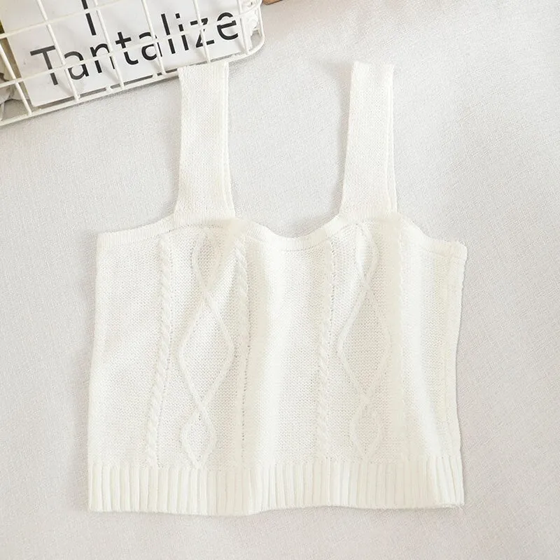 Women Flower Embroidery Knitted Crop Tops Women Casual Tube Tops Casual Ribbed Cute Tops Crop Tops Women Summer