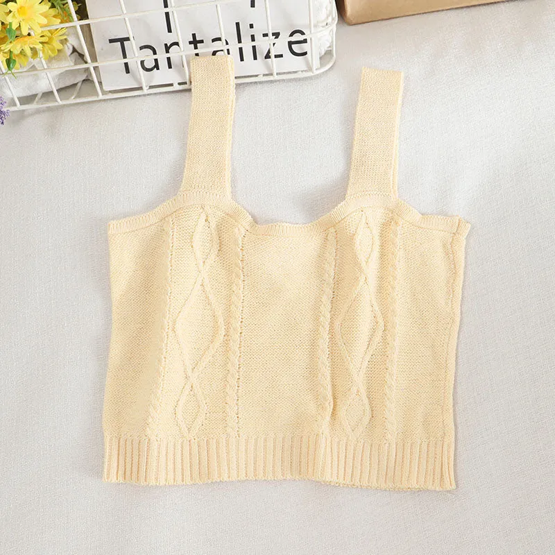 Women Flower Embroidery Knitted Crop Tops Women Casual Tube Tops Casual Ribbed Cute Tops Crop Tops Women Summer