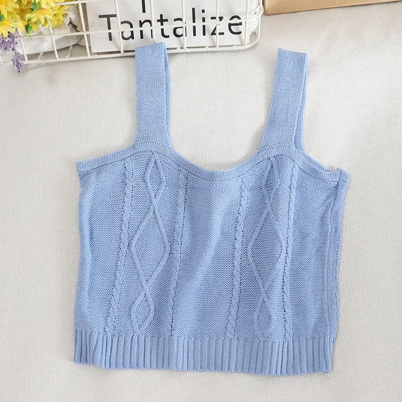 Women Flower Embroidery Knitted Crop Tops Women Casual Tube Tops Casual Ribbed Cute Tops Crop Tops Women Summer