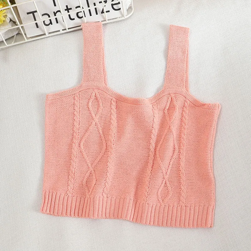 Women Flower Embroidery Knitted Crop Tops Women Casual Tube Tops Casual Ribbed Cute Tops Crop Tops Women Summer