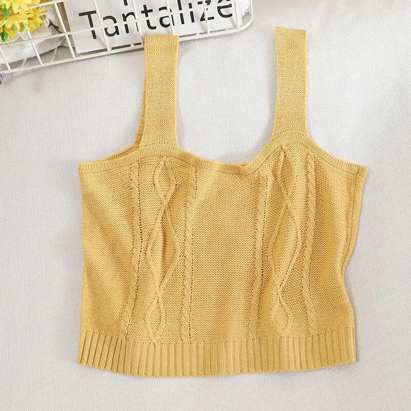 Women Flower Embroidery Knitted Crop Tops Women Casual Tube Tops Casual Ribbed Cute Tops Crop Tops Women Summer