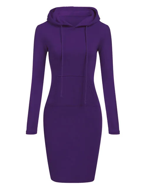Women Hoodies Long Sweatshirts Tops Casual Dresses