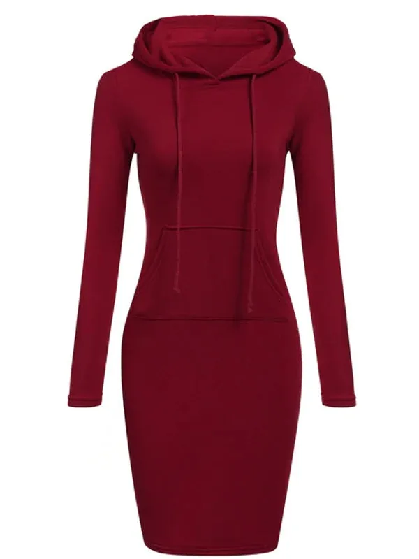 Women Hoodies Long Sweatshirts Tops Casual Dresses
