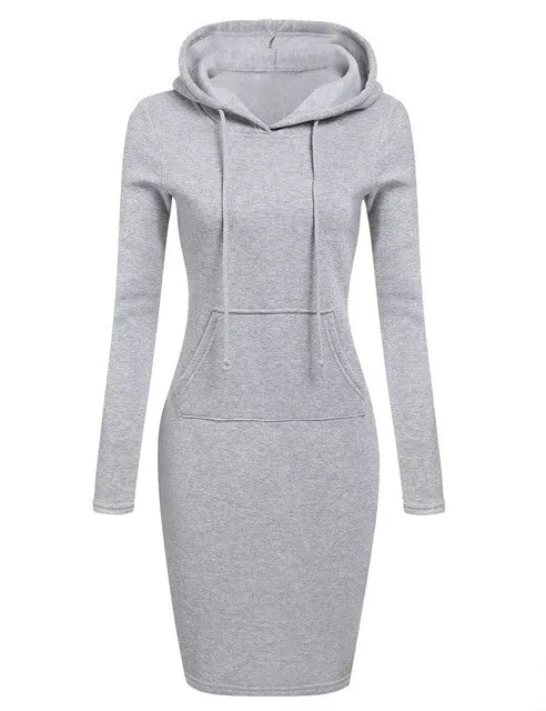 Women Hoodies Long Sweatshirts Tops Casual Dresses