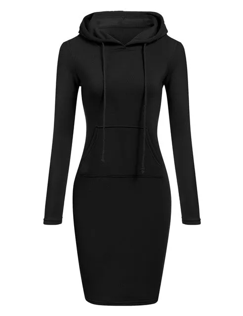 Women Hoodies Long Sweatshirts Tops Casual Dresses