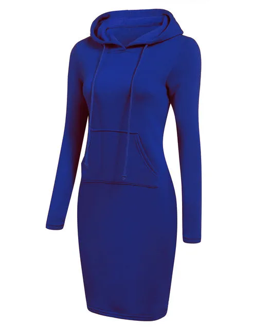 Women Hoodies Long Sweatshirts Tops Casual Dresses