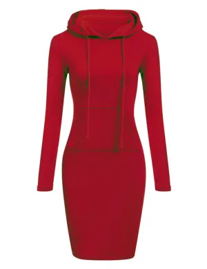 Women Hoodies Long Sweatshirts Tops Casual Dresses