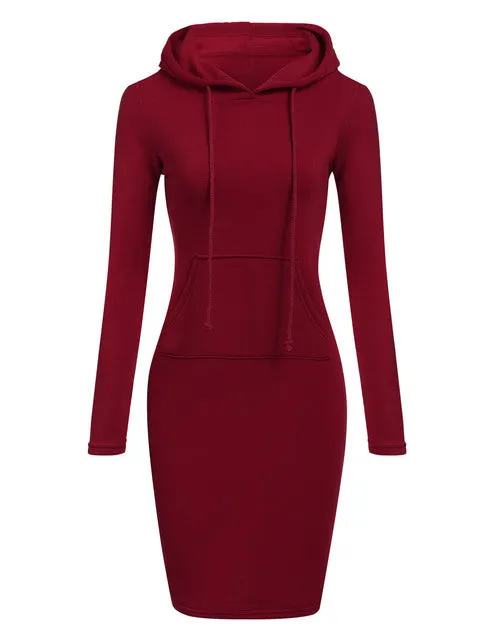 Women Hoodies Long Sweatshirts Tops Casual Dresses