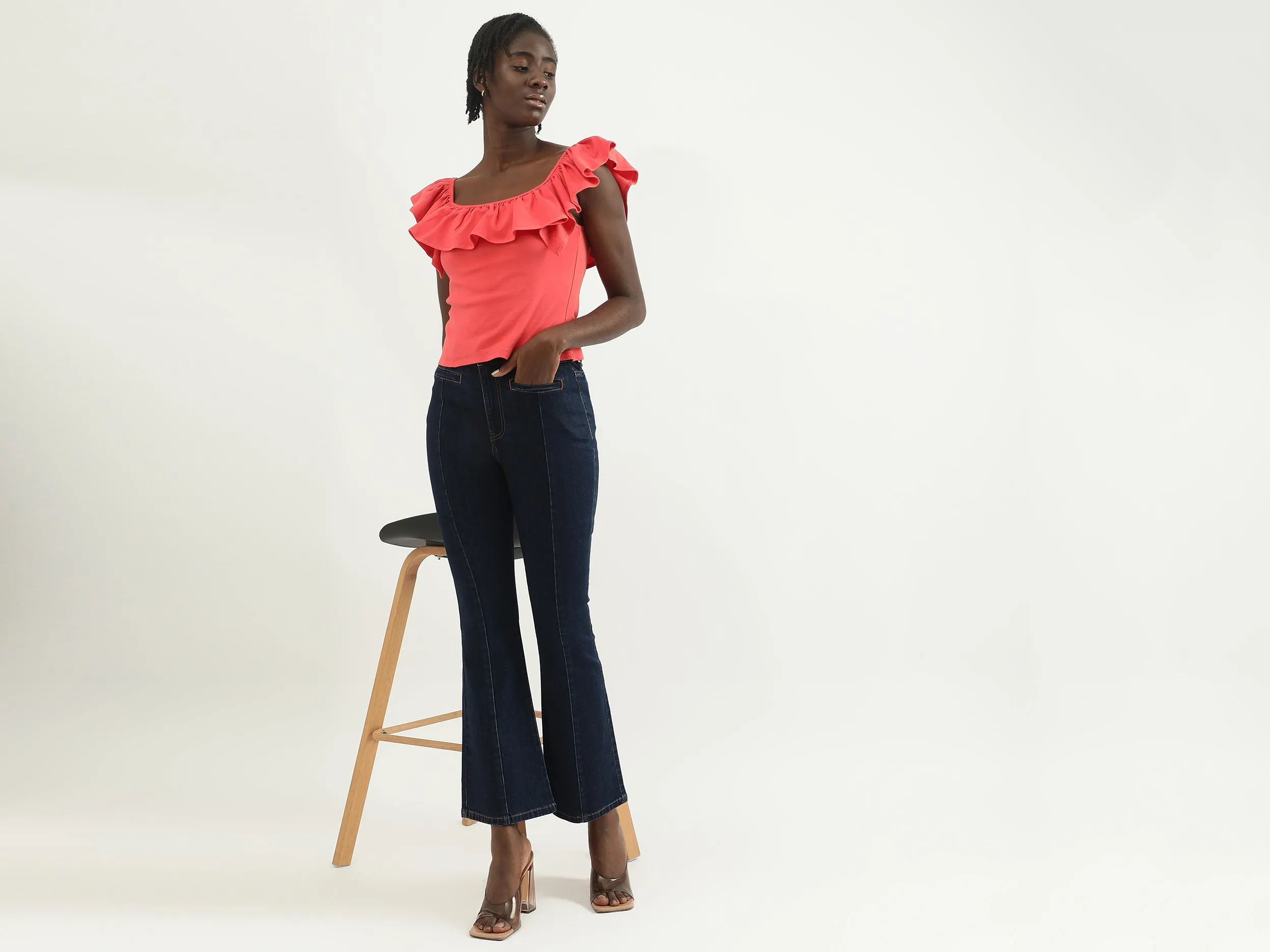 Women Solid Bootcut Jeans