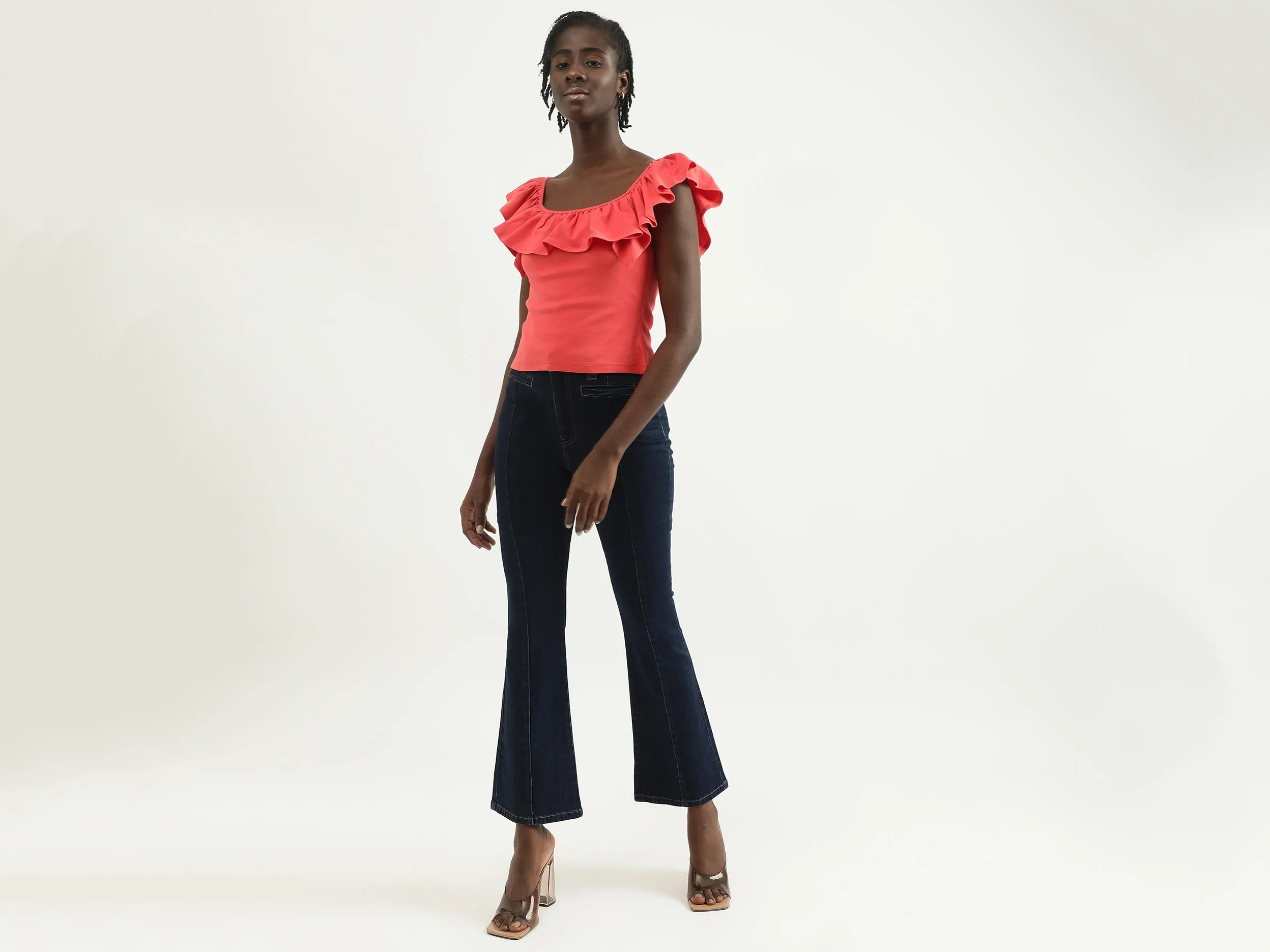 Women Solid Bootcut Jeans