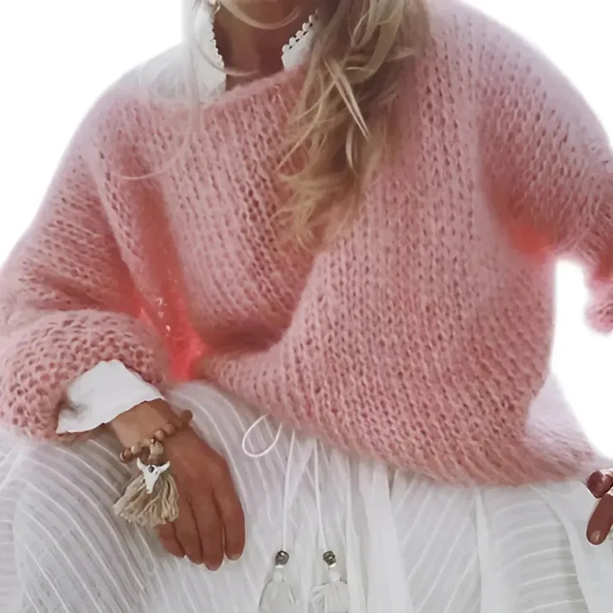 Women's Chunky Knitted Fluffy Pullover Tops