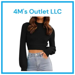 Women's Fall Mock Neck Cropped Sweater 2024 Long Sleeve Soft Ribbed Knit