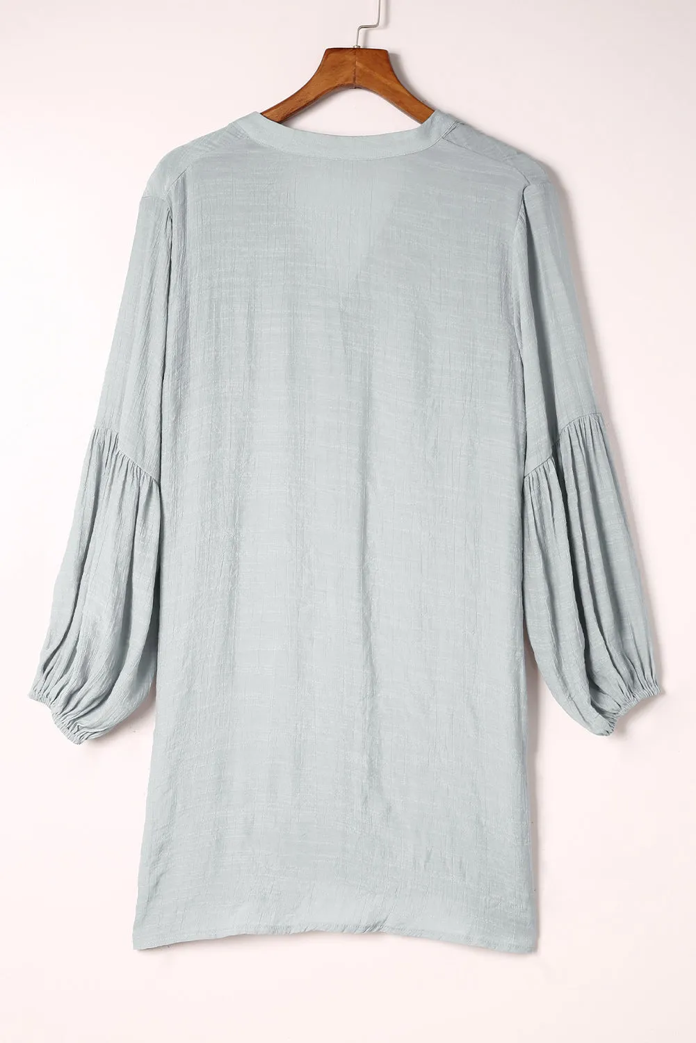 Womens Long Sleeve Oversized Blouses Tops Button Up Bishop Sleeve Shirt