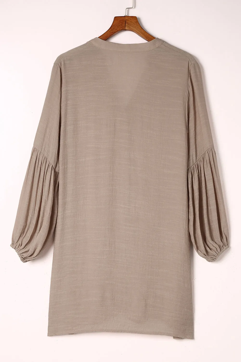 Womens Long Sleeve Oversized Blouses Tops Button Up Bishop Sleeve Shirt