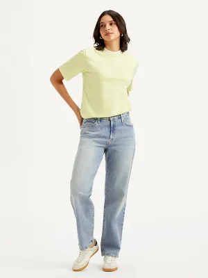 Women's Mid Rise Baggy 94 Light-Blue Jeans