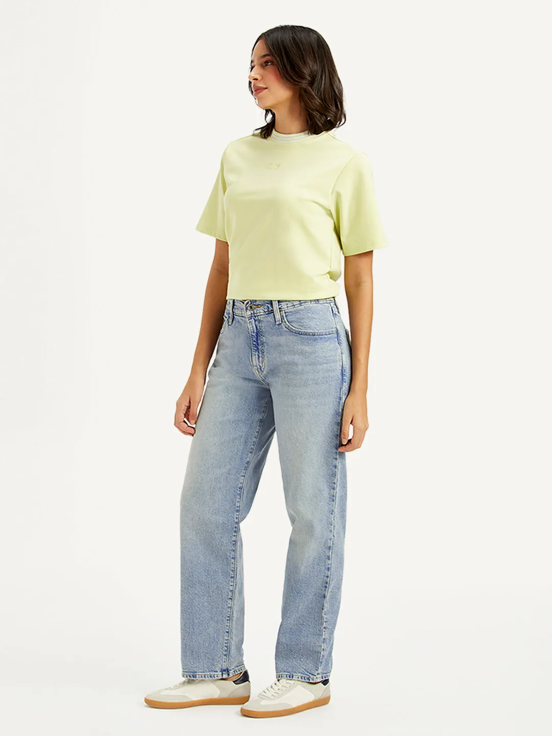 Women's Mid Rise Baggy 94 Light-Blue Jeans