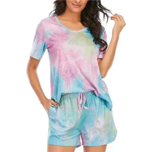 Womens Pajamas Set Shorts Soft Lounge Sets Cute Short Sleeve
