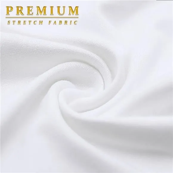 Womens Premium Nylon Ponte Stretch Office Fishtail Pencil Skirt white