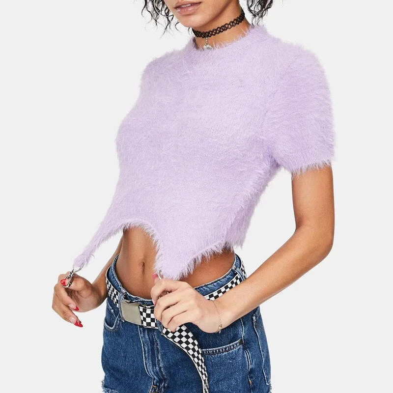 Women's T-shirt Irregular Crop Top Summer