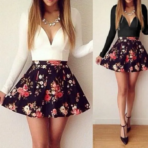 Women's V-Neck Mini Bodycon Party Dress
