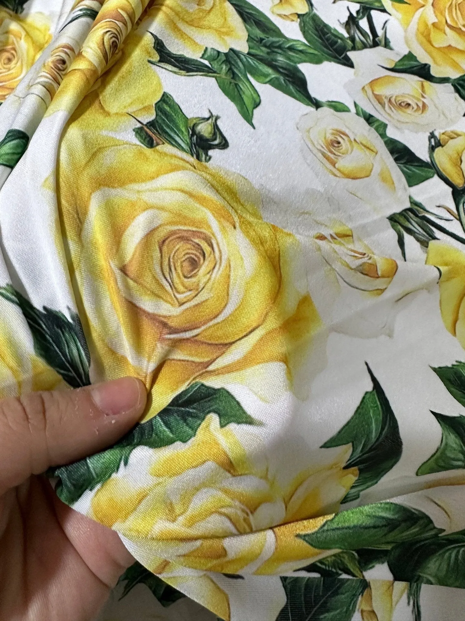 Yellow Floral Rose Pattern Fabric by the Yard - Perfect for Crafts  Home Decor