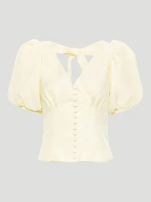 Yellow Jacquard Top
