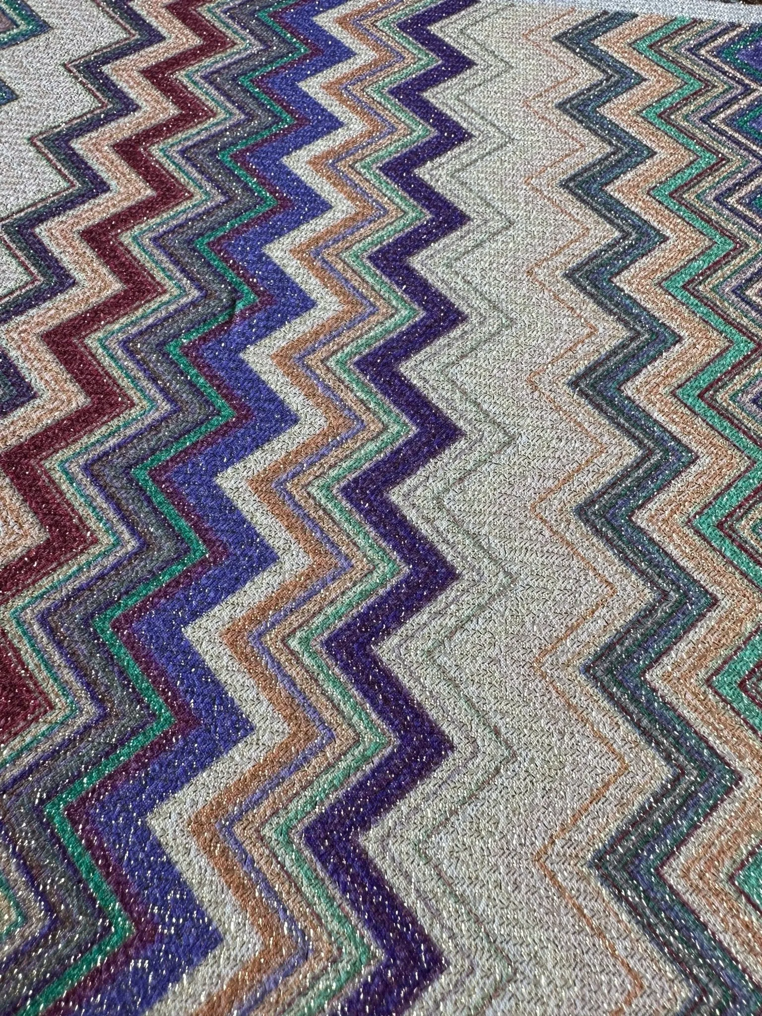 Zigzag Knit Fabric - Lurex 4-Way Stretch