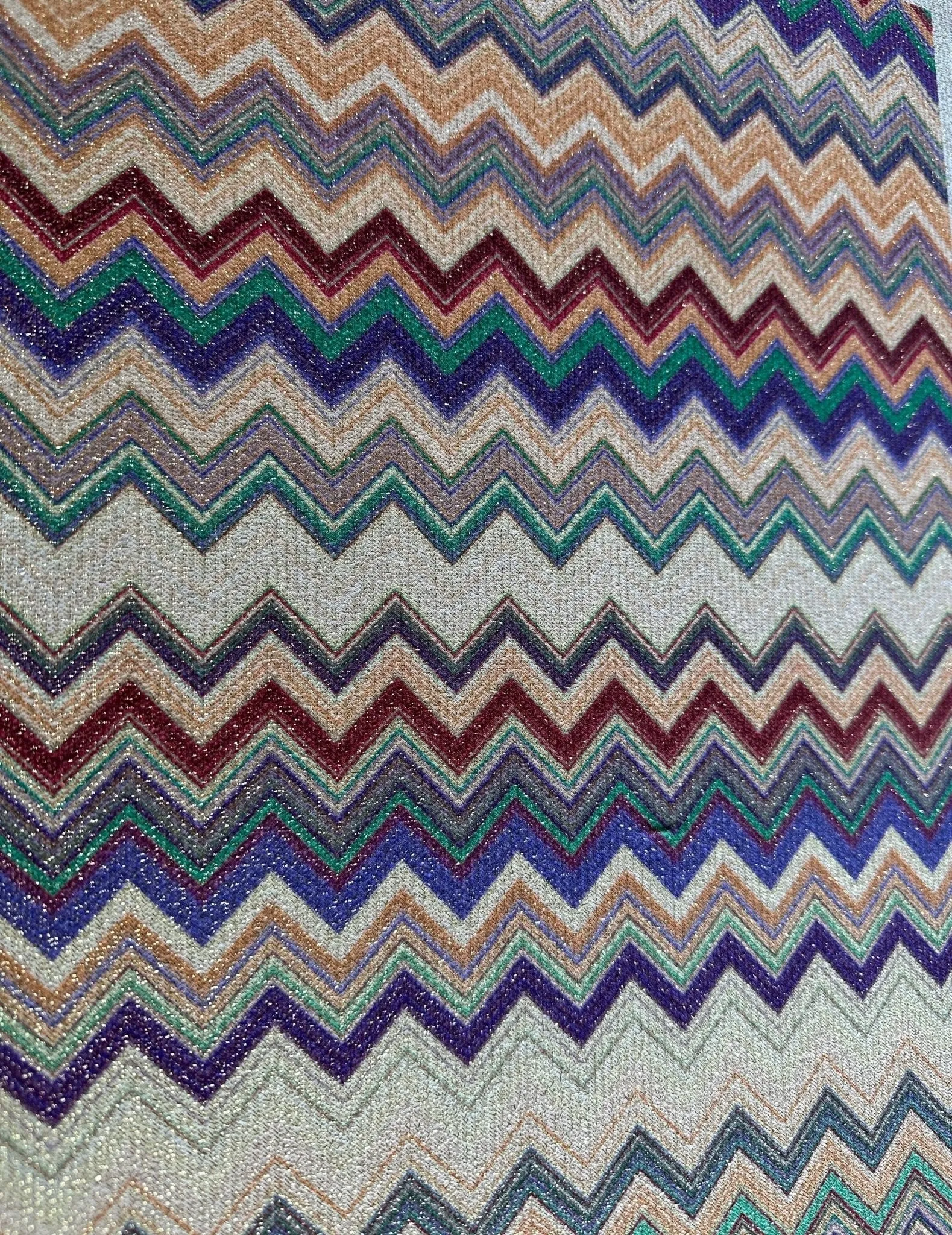 Zigzag Knit Fabric - Lurex 4-Way Stretch